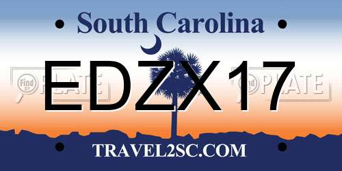 EDZX17 South Carolina License Plate