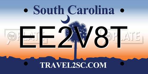 EE2V8T South Carolina License Plate