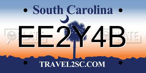 EE2Y4B South Carolina License Plate