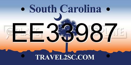 EE33987 South Carolina License Plate