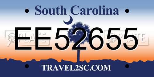 EE52655 South Carolina License Plate