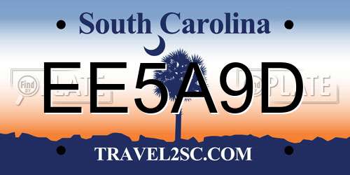 EE5A9D South Carolina License Plate