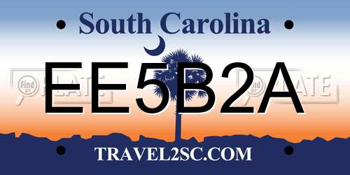 EE5B2A South Carolina License Plate