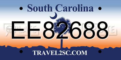 EE82688 South Carolina License Plate