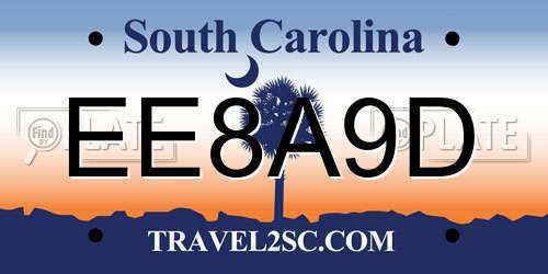 EE8A9D South Carolina License Plate