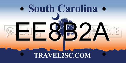 EE8B2A South Carolina License Plate