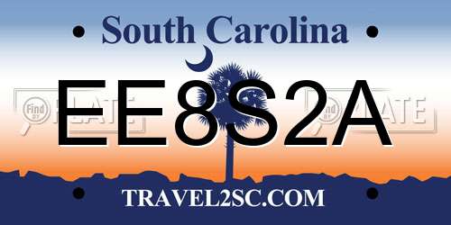 EE8S2A South Carolina License Plate