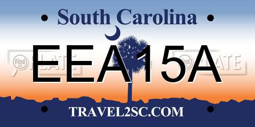 EEA15A South Carolina License Plate
