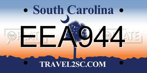 EEA944 South Carolina License Plate