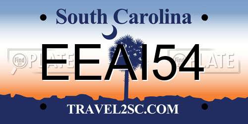 EEAI54 South Carolina License Plate