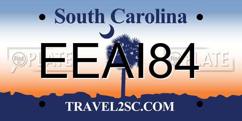 EEAI84 South Carolina License Plate