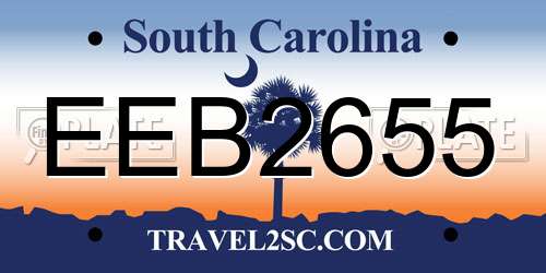 EEB2655 South Carolina License Plate