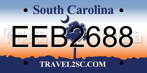 EEB2688 South Carolina License Plate