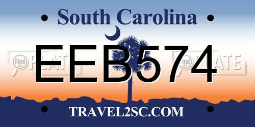 EEB574 South Carolina License Plate