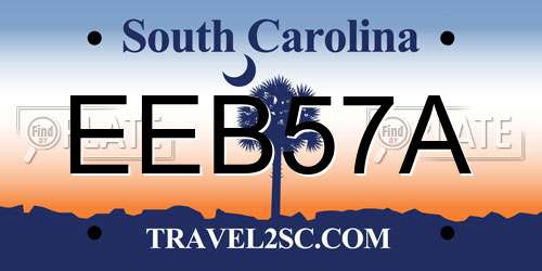 EEB57A South Carolina License Plate