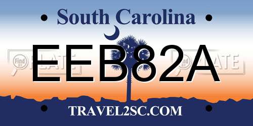 EEB82A South Carolina License Plate