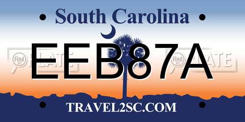 EEB87A South Carolina License Plate