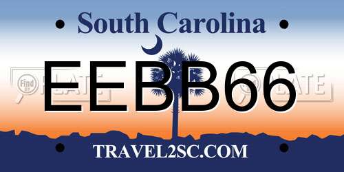 EEBB66 South Carolina License Plate