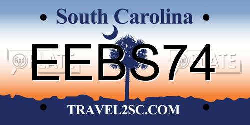 EEBS74 South Carolina License Plate