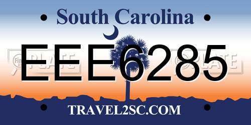 EEE6285 South Carolina License Plate
