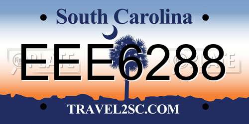 EEE6288 South Carolina License Plate