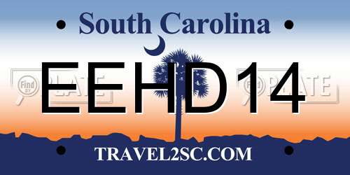 EEHD14 South Carolina License Plate