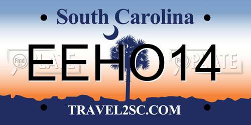 EEHO14 South Carolina License Plate