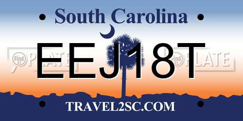 EEJ18T South Carolina License Plate