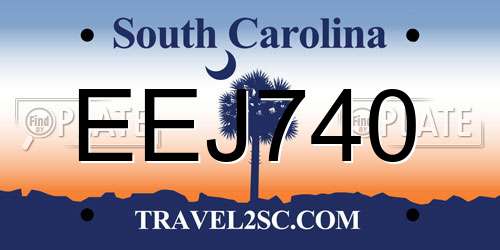 EEJ740 South Carolina License Plate