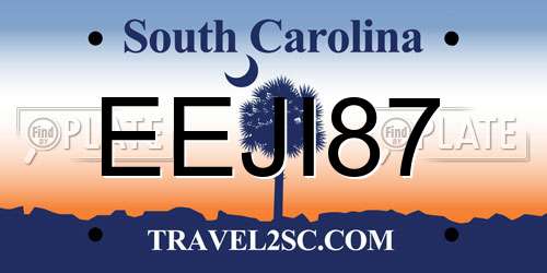 EEJI87 South Carolina License Plate