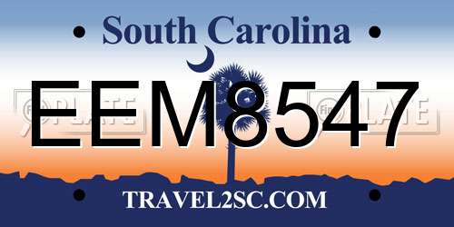 EEM8547 South Carolina License Plate