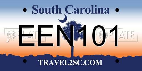 EEN101 South Carolina License Plate