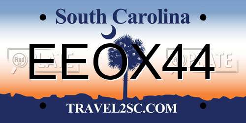 EEOX44 South Carolina License Plate