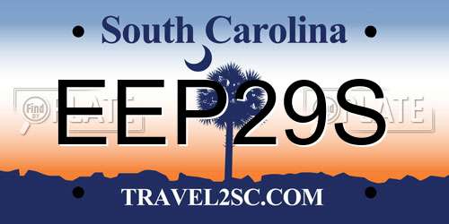 EEP29S South Carolina License Plate
