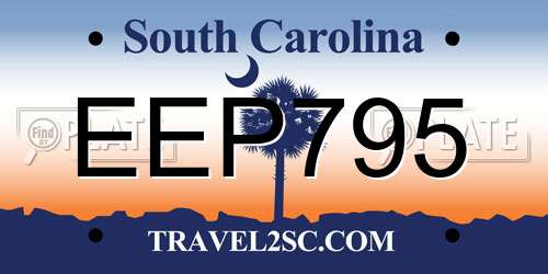 EEP795 South Carolina License Plate