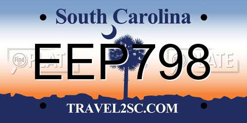 EEP798 South Carolina License Plate