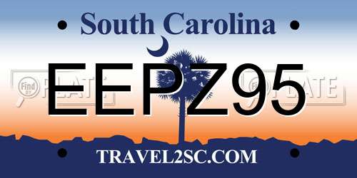 EEPZ95 South Carolina License Plate