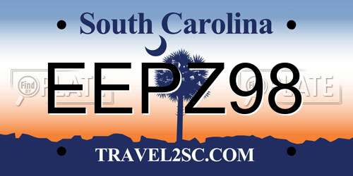 EEPZ98 South Carolina License Plate