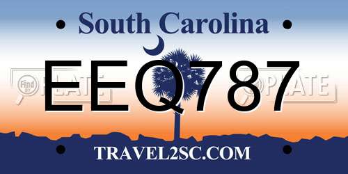 EEQ787 South Carolina License Plate