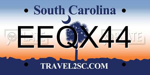 EEQX44 South Carolina License Plate