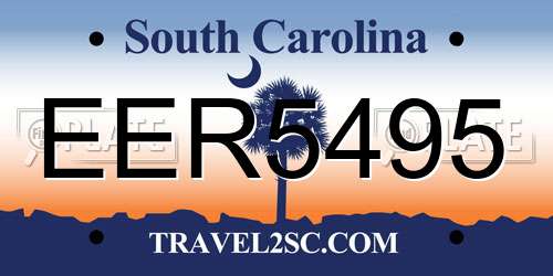 EER5495 South Carolina License Plate