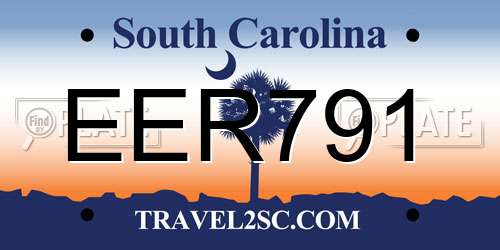 EER791 South Carolina License Plate