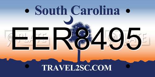 EER8495 South Carolina License Plate