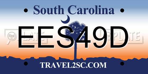 EES49D South Carolina License Plate