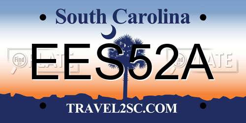 EES52A South Carolina License Plate