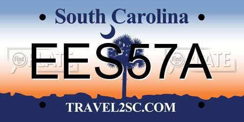 EES57A South Carolina License Plate