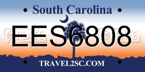 EES6808 South Carolina License Plate