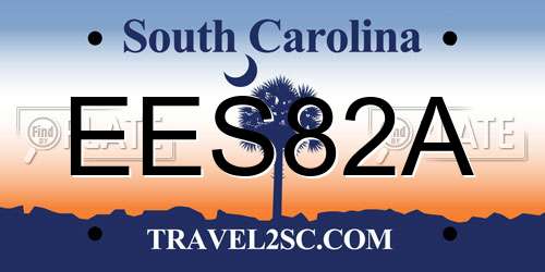 EES82A South Carolina License Plate