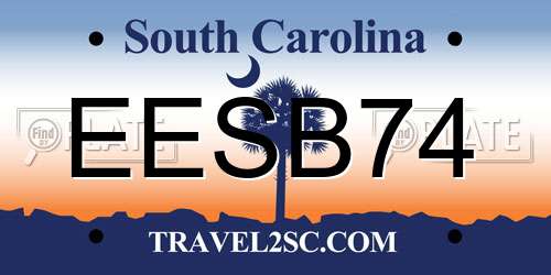 EESB74 South Carolina License Plate
