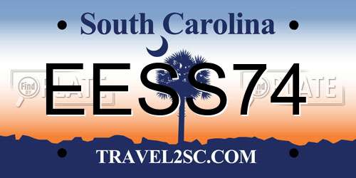 EESS74 South Carolina License Plate